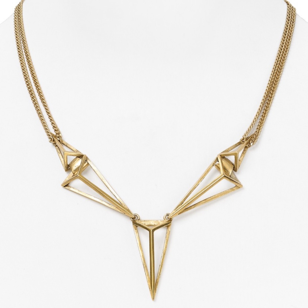 Sam Edelman Metallic Large Open Cage Y Necklace